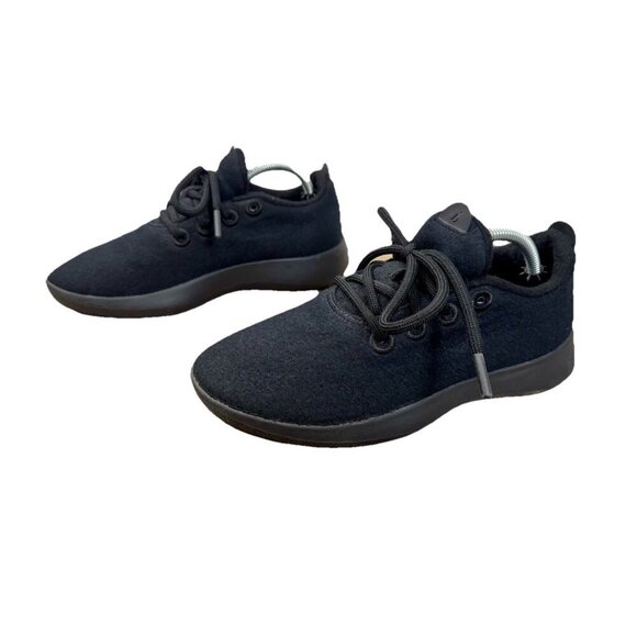 Allbirds Wool Runner Shoes Women’s 7 Black Merino Lace Up Comfort 1020 NV1 - Picture 1 of 8